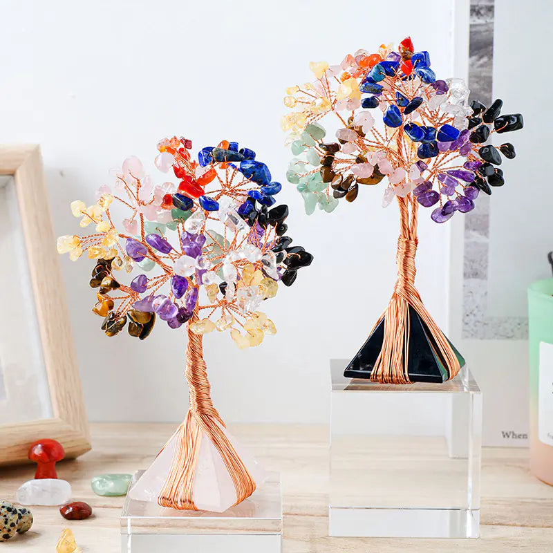 Natural Crystal Pyramid with Orgone Base Energy Tower