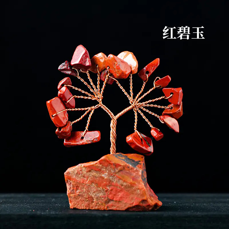 Natural Colorful Crystal Tree with Amethyst Base Decor