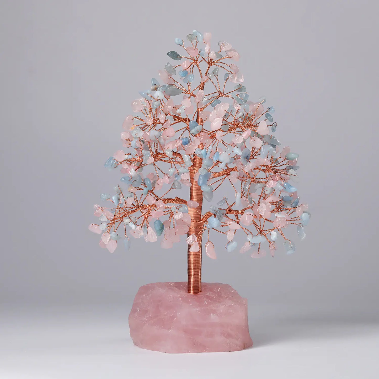 Natural Crystal Chip Handcrafted Copper Wire Tree Decor