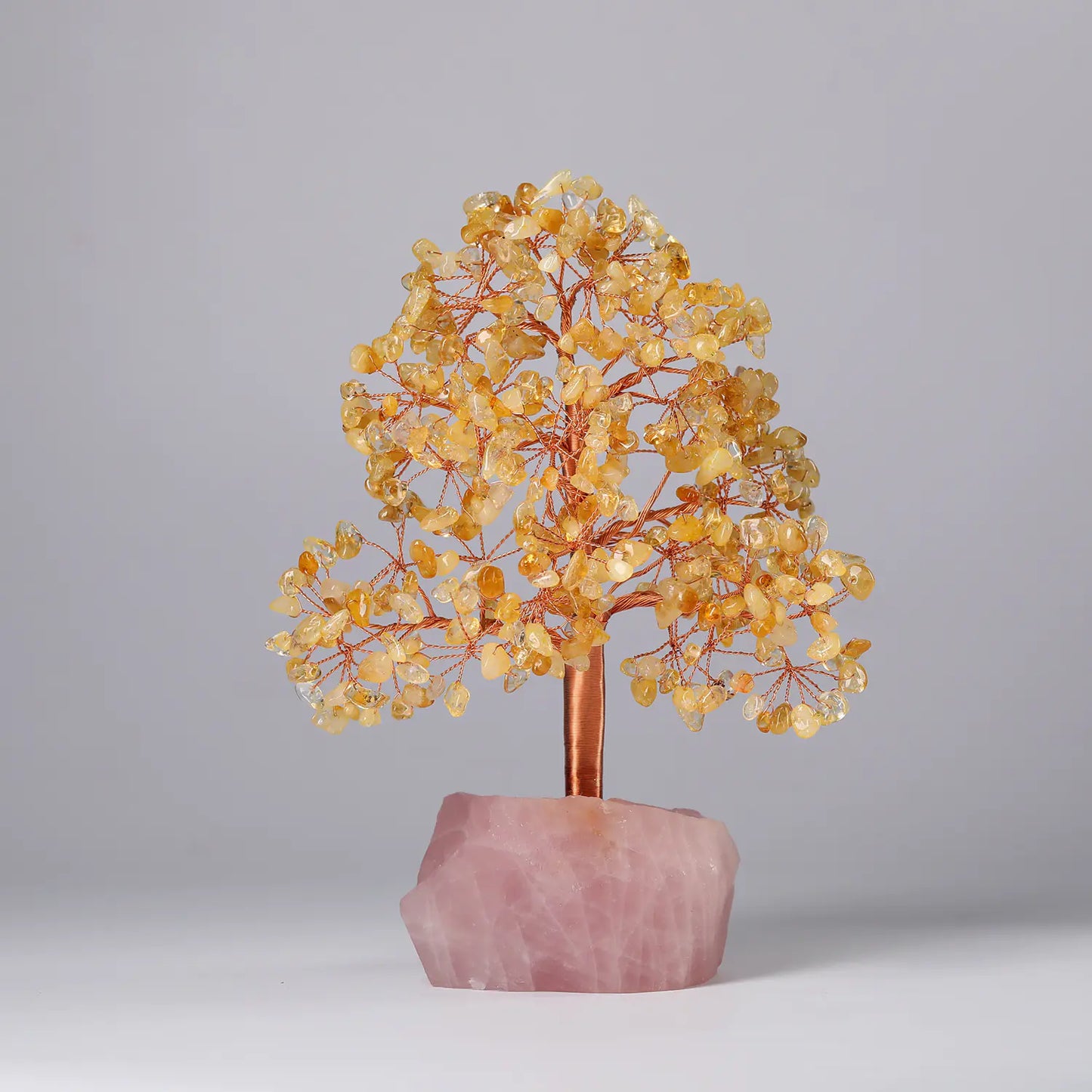 Natural Crystal Chip Handcrafted Copper Wire Tree Decor