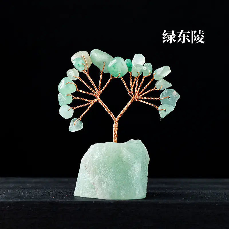 Natural Colorful Crystal Tree with Amethyst Base Decor