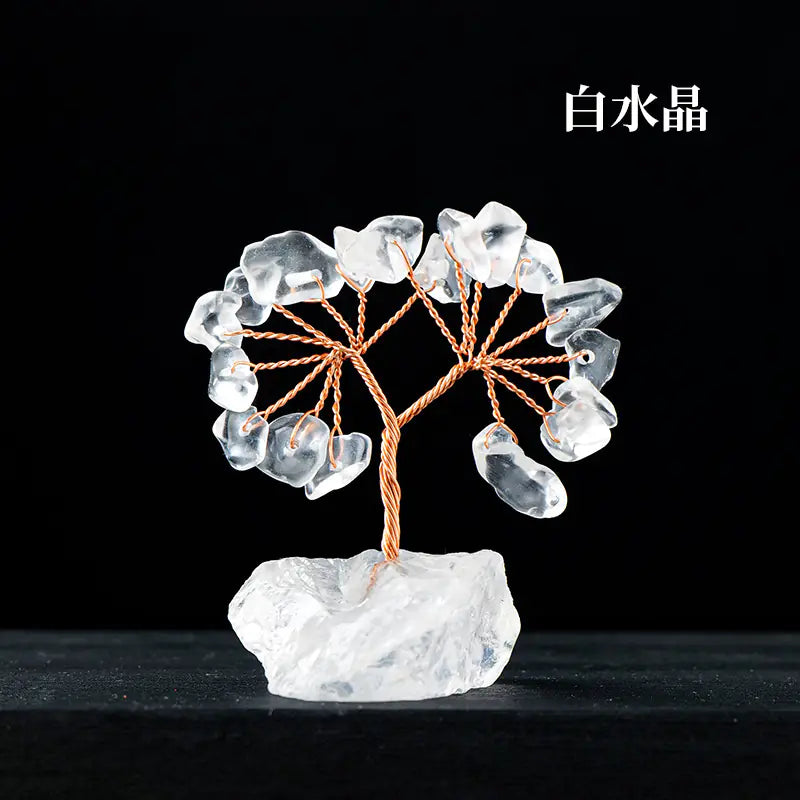 Natural Colorful Crystal Tree with Amethyst Base Decor