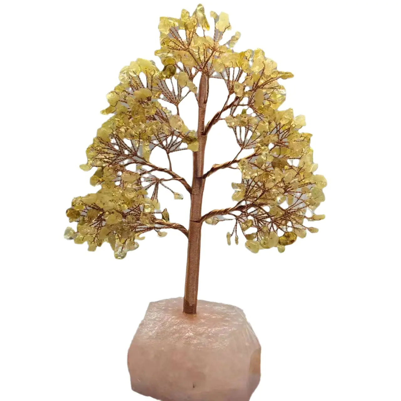 Natural Crystal Chip Handcrafted Copper Wire Tree Decor