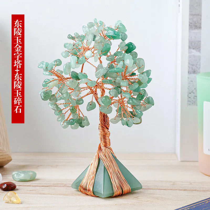 Natural Crystal Pyramid with Orgone Base Energy Tower