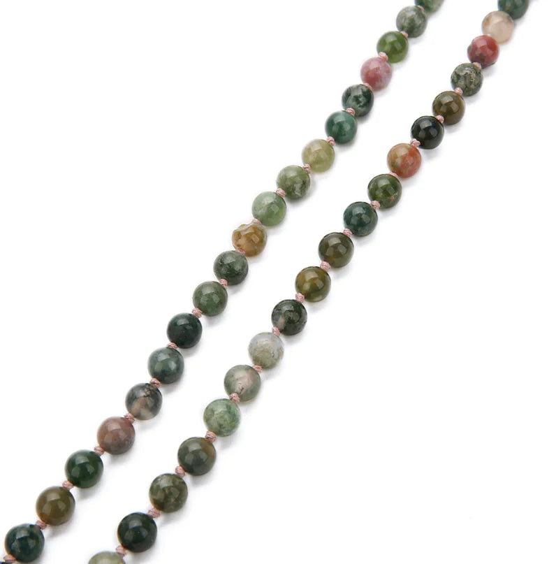New Buddha Head Yoga 108 Mala Necklace - Handcrafted Agate