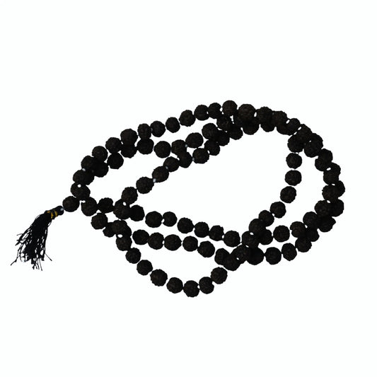 Certified Original Nepali Rudraksha Mala Black 6mm for Wearing And Japa Mala Rosary Garland | Pooja Articles Natural Original 5 Mukhi Authentic Rudraksha Mala Pendant Necklace Bracelets Beads