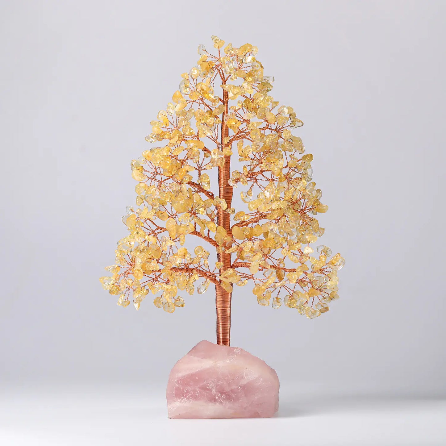 Natural Crystal Chip Handcrafted Copper Wire Tree Decor