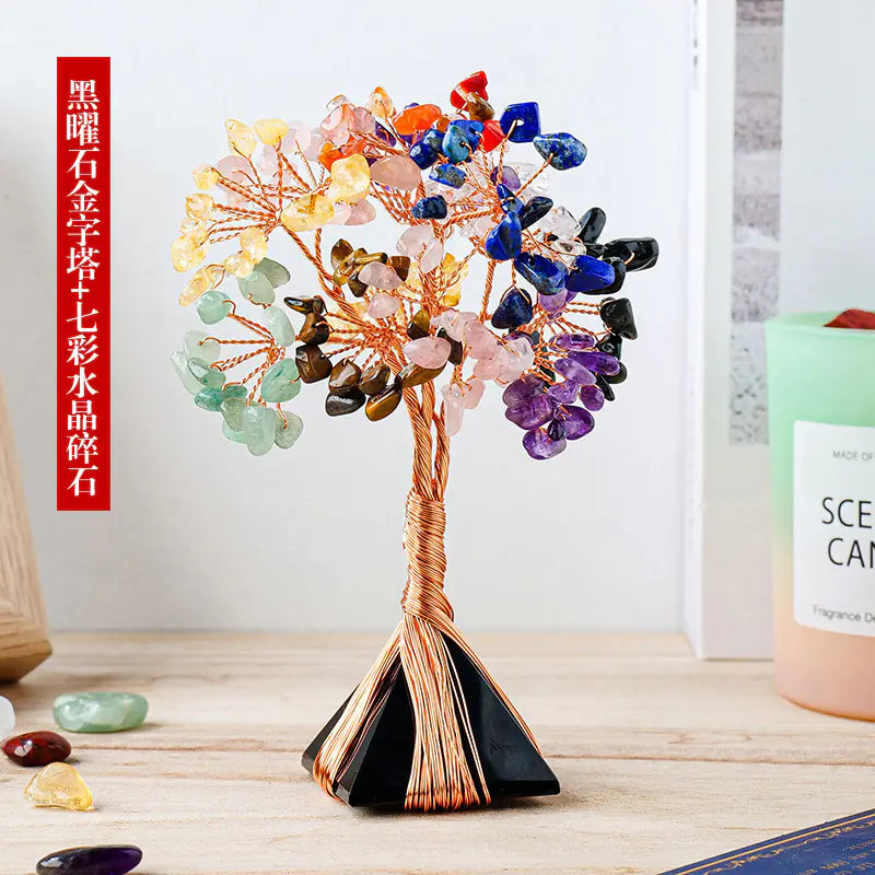 Natural Crystal Pyramid with Orgone Base Energy Tower