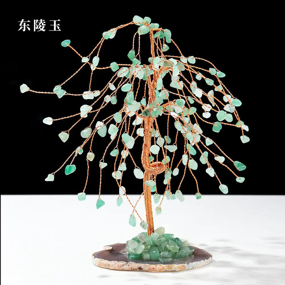 Natural Colorful Crystal Tree with Amethyst Base Decor