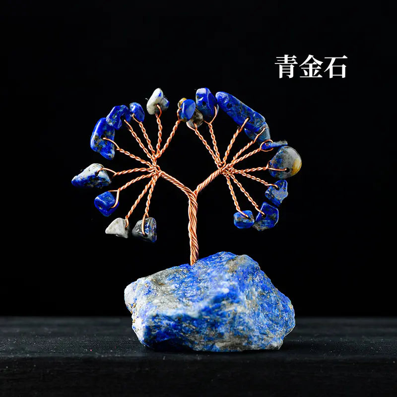 Natural Colorful Crystal Tree with Amethyst Base Decor