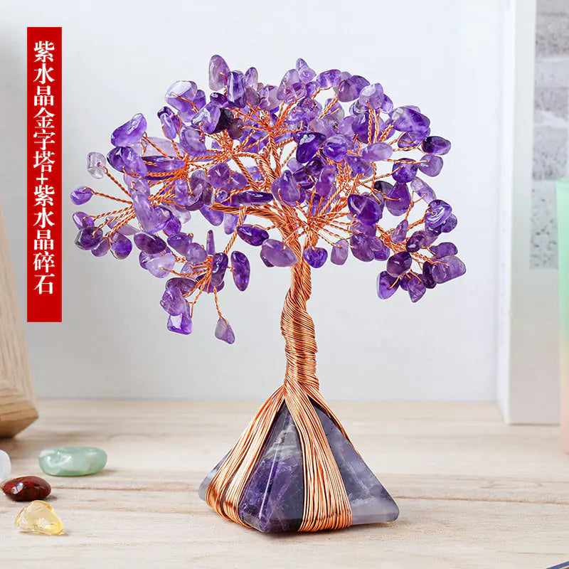 Natural Crystal Pyramid with Orgone Base Energy Tower