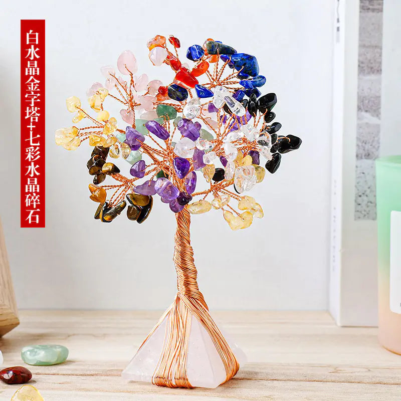 Natural Crystal Pyramid with Orgone Base Energy Tower