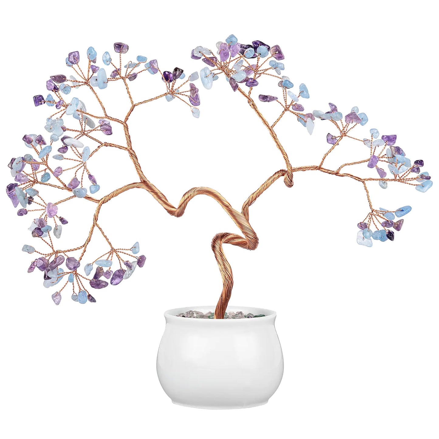 Creative Natural Crystal Tree with Ceramic Pot Decor